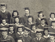 enlarged left side of June, 1947 grad photo
