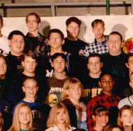 enlarged left side of 1996 grad photo
