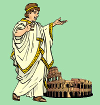 toga-clad man  in Rome